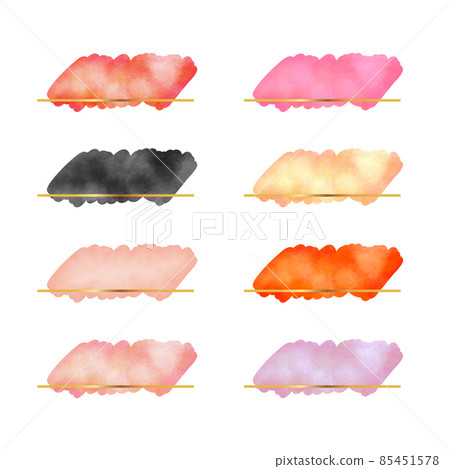 水彩風格標題框架設置材料矢量圖 水彩風格標題框架設置材料矢量圖 85451578