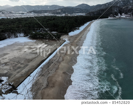 Fukui Prefecture Kehi no Matsubara coast drone aerial photography 85452820