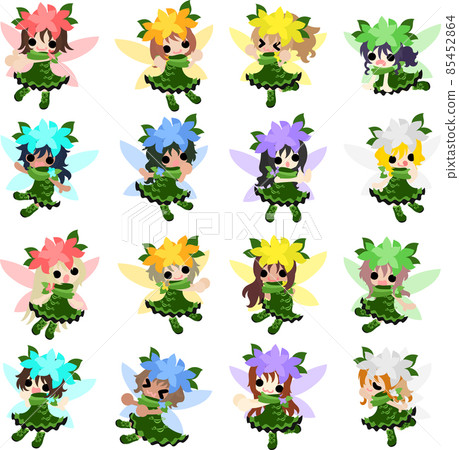 Cute flower fairies icons Cute flower fairies icons 85452864