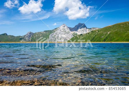Maroly lake and Mountain landscape in The Grand-Bornand, France 85453085