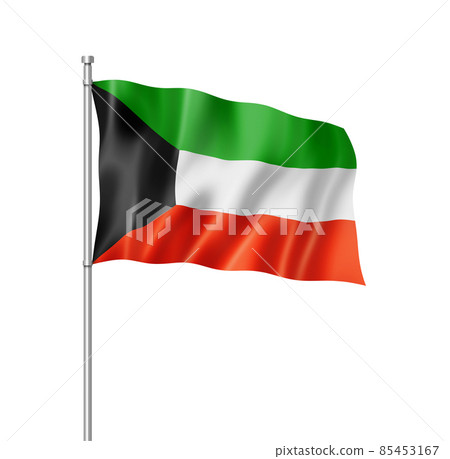 Kuwaiti flag isolated on white Kuwaiti flag isolated on white 85453167