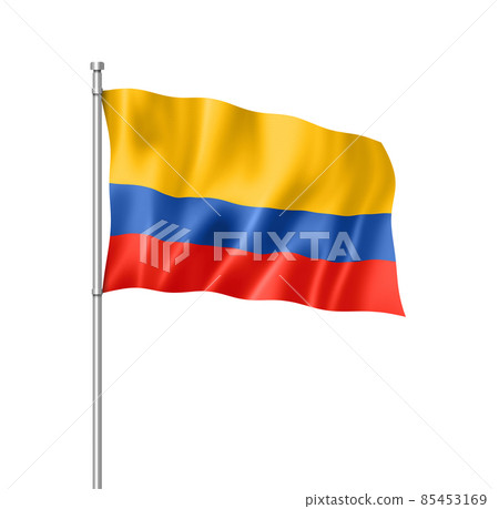 Colombian flag isolated on white 85453169