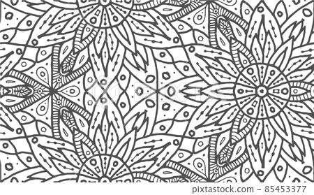 Sacred seamless pattern in linear style. Simple lattice graphic design vector. Fabric pattern abstract eye. Seamless vector texture. 85453377