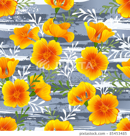 Seamless yellow poppy 85453485