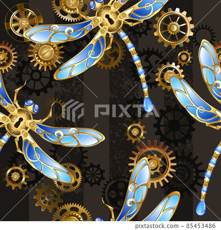 Seamless with mechanical dragonflies 85453486