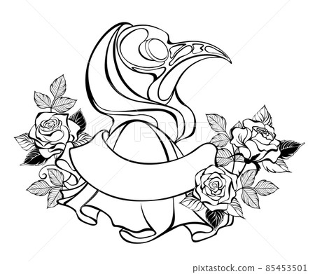 Plague doctor with roses 85453501