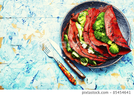 Fresh pancakes from beetroot 85454641