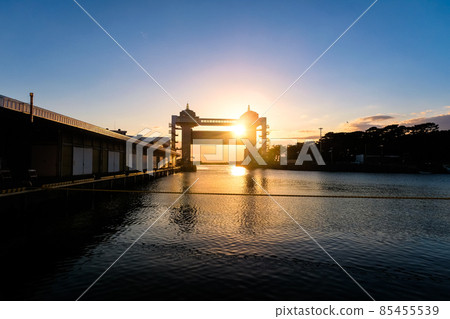 Numazu City, Shizuoka Prefecture Numazu Port at dusk 85455539