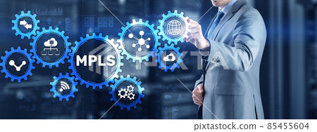 MPLS. Multiprotocol Label Switching on virtual screen. 2021 85455604