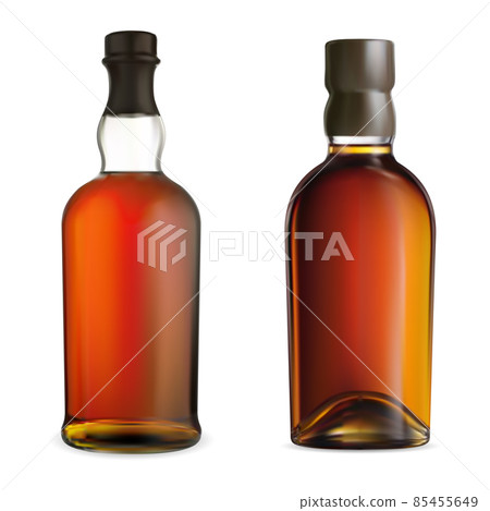 Whiskey bottle blank. Kentucky bourbon brown glass bottle 85455649