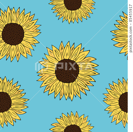 Vector seamless pattern of yellow sunflower Vector seamless pattern of yellow sunflower 85455917