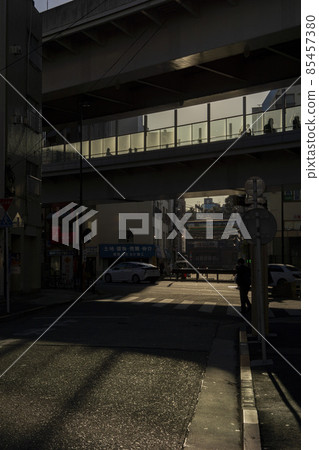 Silhouette station building, Nippori-Toneri liner, Nishi-Nippori station Silhouette station building, Nippori-Toneri liner, Nishi-Nippori station 85457380
