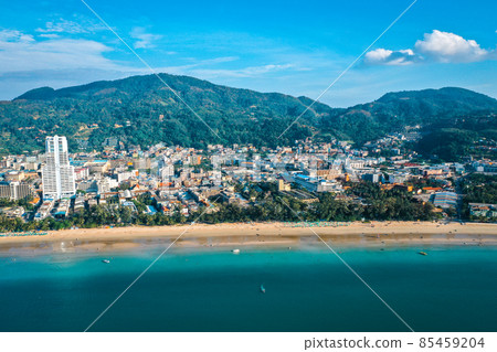 Aerial view in Patong beach in Phuket Province, Thailand 85459204