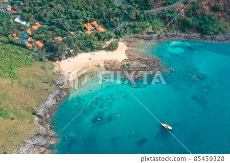 Aerial view of Nai Harn beach in Phuket, Thailand 85459328