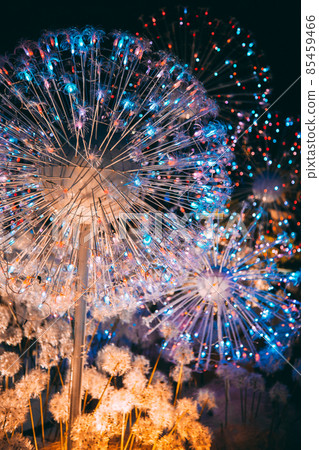 Buddhist tradition light festival in Ratchaburi, Nasatta, Thailand 85459466