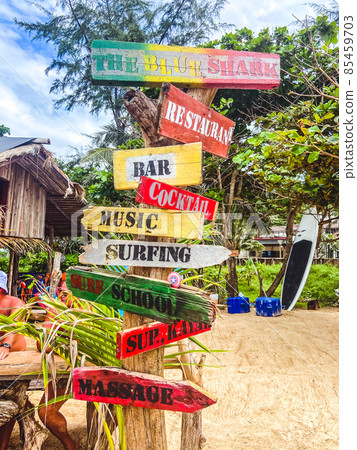 Sunset view in Patong beach in Phuket Province, Thailand 85459703