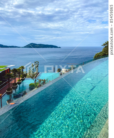 Sunset view in Patong beach in Phuket Province, Thailand 85459865