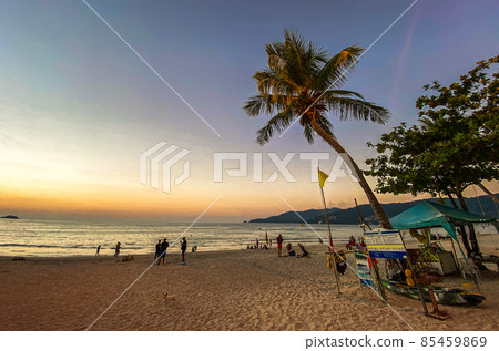 Sunset view in Patong beach in Phuket Province, Thailand 85459869
