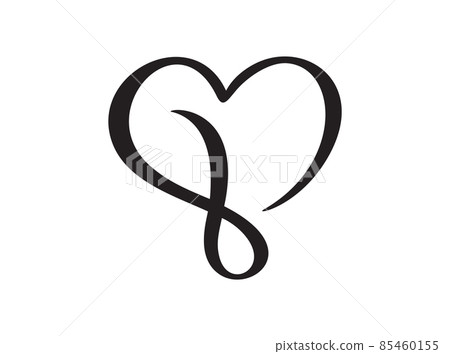 Lover icon vector calligraphic heart infinity. Hand drawn valentine day calligraphy logo. Decor for greeting card, mug, photo overlays, t-shirt print, flyer, poster design Lover icon vector calligraphic heart infinity. Hand drawn valentine day calligraphy logo. Decor for greeting card, mug, photo overlays, t-shirt print, flyer, poster design 85460155
