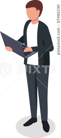 Man working use laptop, work with computer 85460290