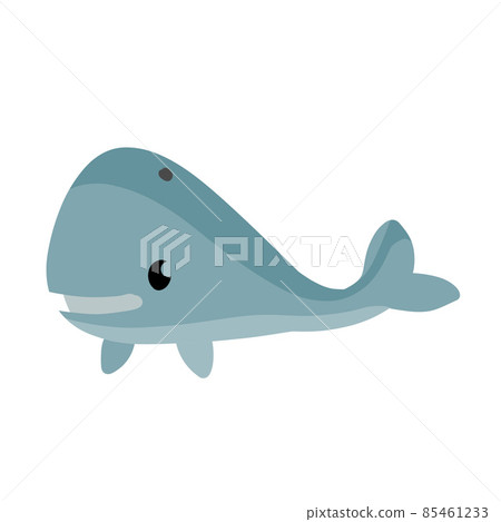 Cute funny whale. Marine animal. Funny blue sperm whale 85461233