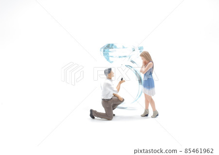 a young man staying on the knee and making proposal for his lovely girl a young man staying on the knee and making proposal for his lovely girl 85461962