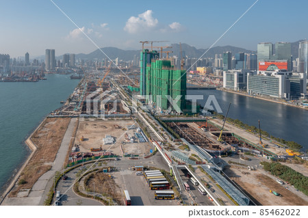 Aerial View shot of Construction Site in Kai Tak Hong Kong 11 Dec 2021 Aerial View shot of Construction Site in Kai Tak Hong Kong 11 Dec 2021 85462022