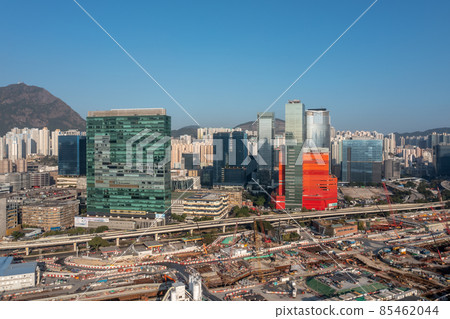 Aerial View shot of Construction Site in Kai Tak Hong Kong 11 Dec 2021 Aerial View shot of Construction Site in Kai Tak Hong Kong 11 Dec 2021 85462044
