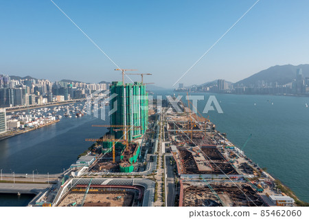 Aerial View shot of Construction Site in Kai Tak Hong Kong 11 Dec 2021 85462060
