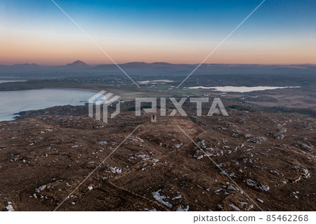 Aerial view of the Kincasslagh Martello tower in County Donegal - Ireland 85462268