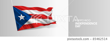 Puerto Rico happy independence day greeting card, banner vector illustration 85462514