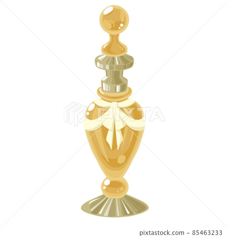 Illustration of a yellow perfume bottle 85463233