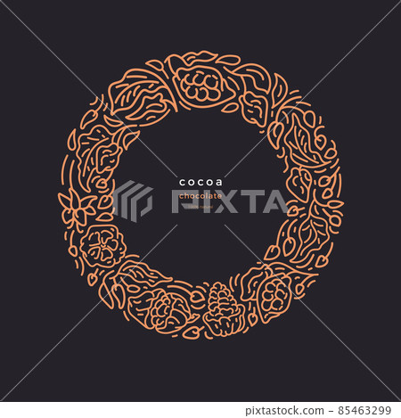Cocoa border Abstract vector circle Dark chocolate 85463299