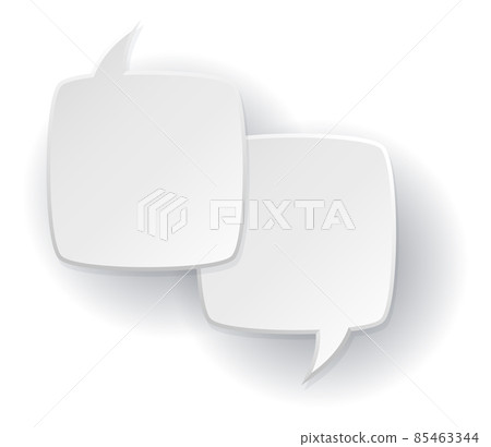 Dialog boxes. White paper chat message bubbles 85463344