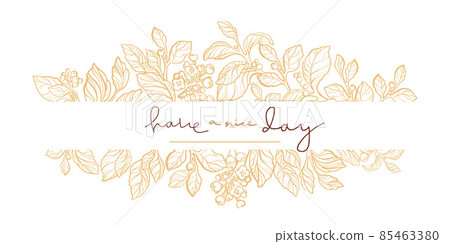 Vector wedding floral template with lettering Vector wedding floral template with lettering 85463380