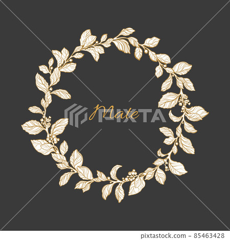 Vector floral wreath of mate branches. 85463428