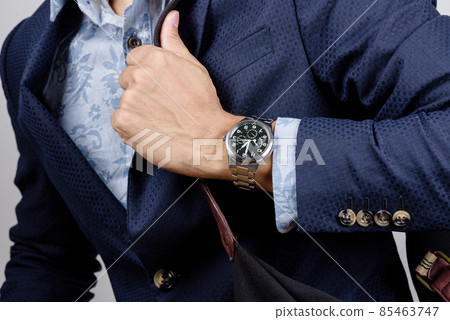wristwatch on wrist 85463747