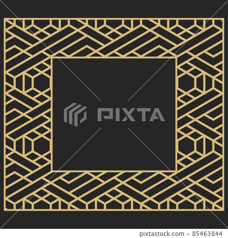 Circular decorative gold frame. Circular decorative gold frame. 85463844