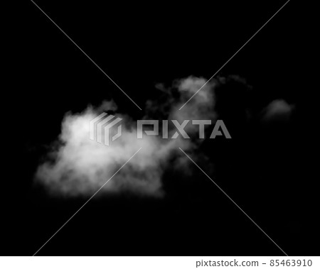 White Cloud Isolated on Black Background. 85463910