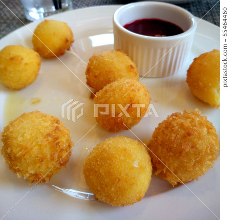Photo background with cheese balls 85464460