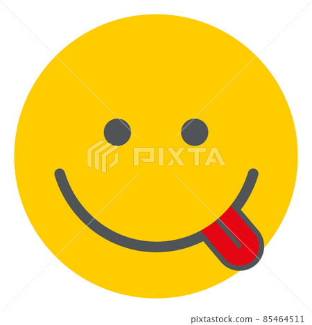 Face savoring delicious food. Licking lips emoji 85464511