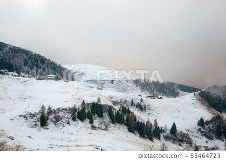 Mount Grappa winter landscape. Italian Alps view Mount Grappa winter landscape. Italian Alps view 85464723