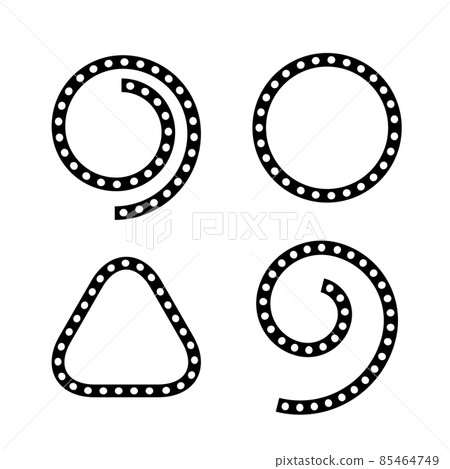 Abstract spiral, circle and triangle elements for design. 85464749