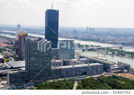 Austria, Vienna, Aerial view Mischek tower and PWC Tower 85465702