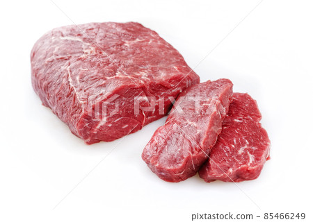 Raw roast beef offered as piece and slices as  85466249
