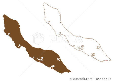 Curacao island (Kingdom of Netherlands, Holland, south america, Netherlands Antilles) map vector illustration, scribble sketch Curacao map 85466327