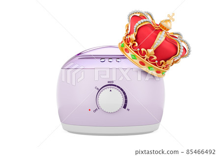 Wax heater with golden crown, 3D rendering 85466492