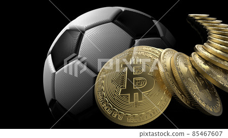 Soccer ball and bitcoin Soccer ball and bitcoin 85467607
