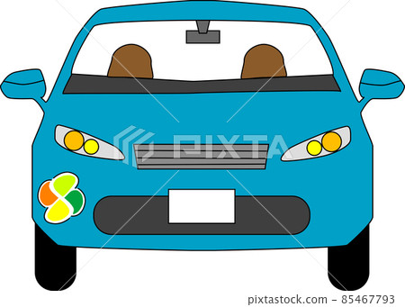Blue car with maple mark Blue car with maple mark 85467793