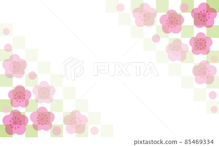 Plum blossom checkered frame white space 85469334